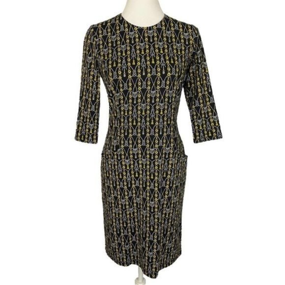 J. McLaughlin Rope Tassel Knot Chain Catalyst Dress Women's Size Medium Catalina - Picture 1 of 14